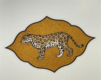 6pc Lynn Chase Amazonian Jaguar 1994 plates 24k Gold Medallion Charger 12 inch 12 inch diameter