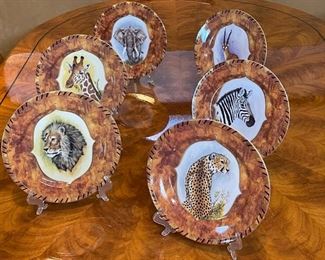 Vintage Set of 6 Lynn Chase African Portraits 9" Plates	9 in diameter	
