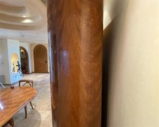 Giorgio Collection Italian Contemporary Lighted Display/Curio Cabinet High Gloss Burl Wood 84 inches tall 62.5 inches wide 16 inches deep