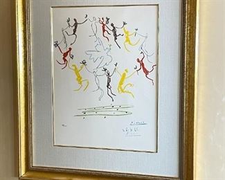 Signed Pablo Picasso La Ronde Litho Lithograph Serigraph Framed Art w/ COA	Frame : 36.25 x 31 x 1.5in	
