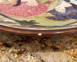 AS-IS Original design and hand painted by Sally Sayoko Noland 1995 decor plate 17.25 diameter