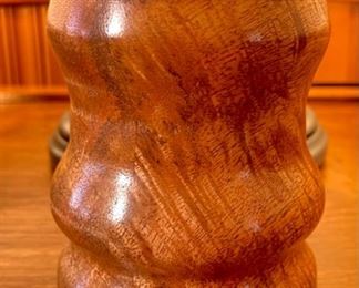 Figured Burl Wood Wave Vase Artist Made Hand Turned	5.25in H  x 3.75in Diameter	
