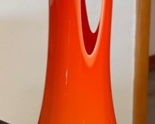 70s Vintage 3-finger Stretch/Swung Vase ORANGE	18in H	
