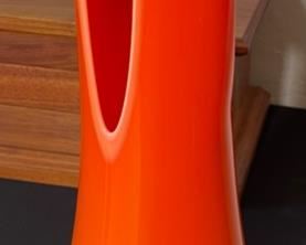 70s Vintage 3-finger Stretch/Swung Vase ORANGE	18in H	
