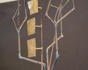 Vintage Metal Art Abstract Tree	15.5in h	
