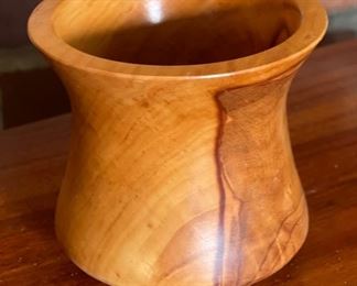 Burl Wood  Flare Vase Artist Made Hand Turned  Art	3.5in H  x 3.5 in diameter	
