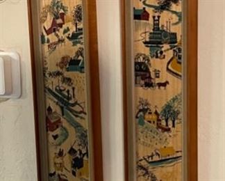 2pc Vintage RF Harnett Boat/Home Art PAIR Wall accessory Painting	32 x 17.5in	
