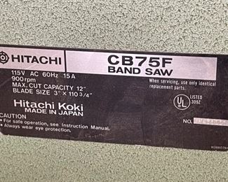 Hitachi CB-75F Resaw Bandsaw CB75F	70x26x38in	HxWxD
