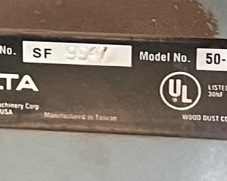 Delta Dust Collector 50-850	84x30x33in	HxWxD
