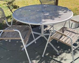 Wrought Iron Patio Table w/3 Chairs #2	26in H x 54in Diameter	

