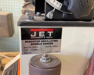 Jet JBOS-5 1/2 HP 115 Volt Benchtop Oscillating Spindle Sander with  Accessories	25” x 14.75” 14.75 inches	HxWxD
