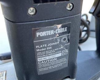 Porter Cable 120v Plate Joiner Model 555  with case, manual + more	Total Length 13.5	
