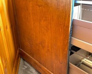 Vintage Wood Rolling Lateral File Cabinet	31x19.25x27.25in	HxWxD
