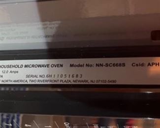 Panasonic NN-SC668S microwave	4.5 x 24.5 x 16.5in	HxWxD
