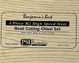 4 Benjamin's Best HSS Bead Cutting Chisels LCBEAD4	Case: 1.5x14.75x7	HxWxD
