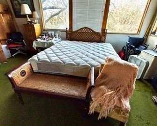 King Bed, Rattan End Of Bed Bench