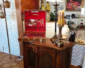 Console Table, Nikel Bronze Flatware