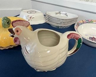 Vintage Shawnee Pottery "Chanticler" Chicken Pitcher