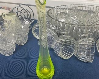 Vaseline Glass Bud Vase 