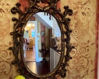 Gilt Oval Victorian Mirror