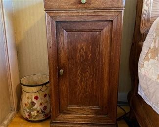 Marble Topped Side Oak Table 
