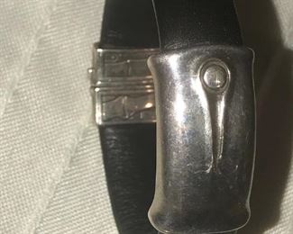 John Hardy Sterling  Leather Bamboo