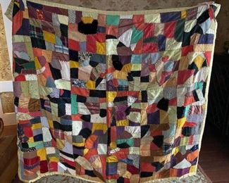 Very Early Crazy Patchwork Quilt
