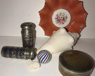 Vintage smalls ~ cobalt S & P ~ Plated snuff box ~ & more