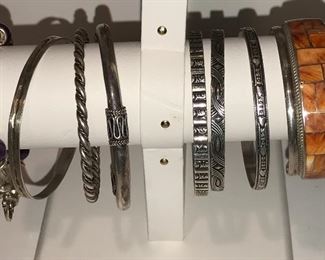 Sterling ,Danecraft  Bangles & Signed Zuni Cuff
