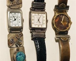 Eduardo Milieris Sterling, Leather & Steampunk  Watches ~  All new batteries  ~ All work