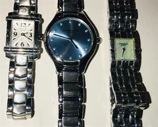 Raymond Weil Sapphire Crystal, Raymond Weil Geneve & Phillipe Charriol Geneve watches  ~  All new batteries  ~ All work