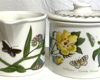 Botanic Garden Porcelain Lid. Sugar Bowl, Creamer
