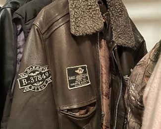 Leather bomber jacket 
