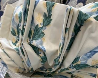 draperies in pretty chintz fabric, have been dry cleaned