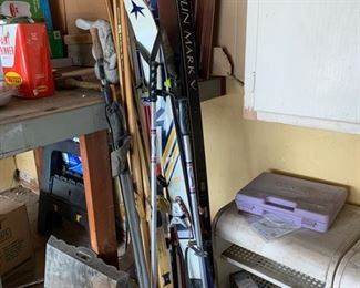 cross country skis and poles