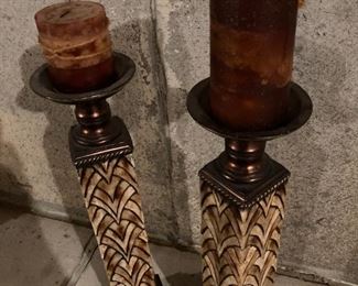 Tall candle sticks and candles