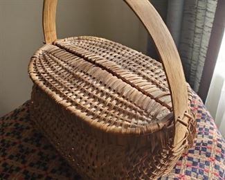 Two lidded Cherokee basket...