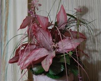Arrangement in footed mink milk glass