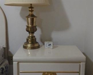 One of two end tables and lamps