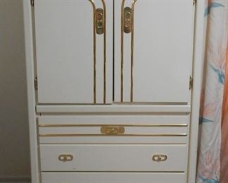 White lacquer and brass chest