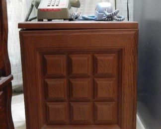 Faux cabinet to hide safe and vintage phones