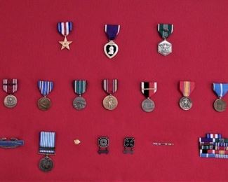 *** These are not the actual medals and bars but are replicas of the ones our client received during his military career. The originals are with the family. ***