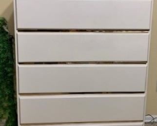 Broyhill white lacquer and brass chest