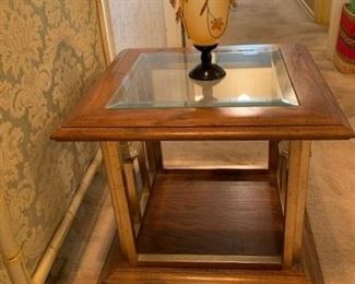 One of two small end tables