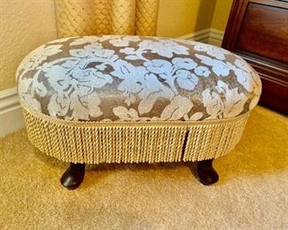 Fringed foot stool