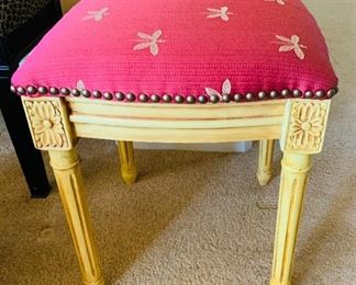 Red Upholstered Stool