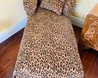 Cheetah print chaise lounge