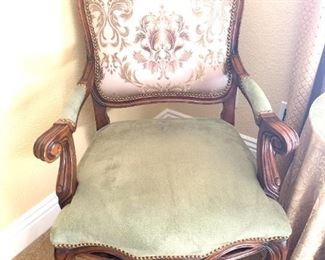 Needlepoint back arm chair
