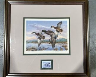 1986 Georgia Waterfowl Conservation Stamp and Signed Print