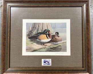 1985 First Georgia Waterfowl Stamp and Signed Print